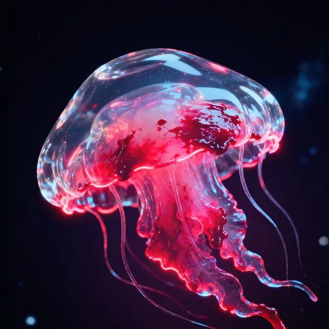 Bloody-belly comb jelly, a plate from Glowing Oceans by Firoiu Dan Nicolae
