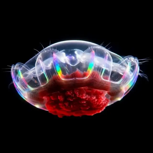 Bloody-Belly Comb Jelly, a plate from Glowing Oceans