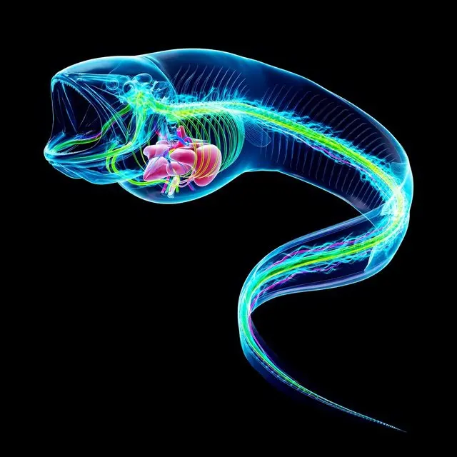 Pelican Eel, a plate from Glowing Oceans