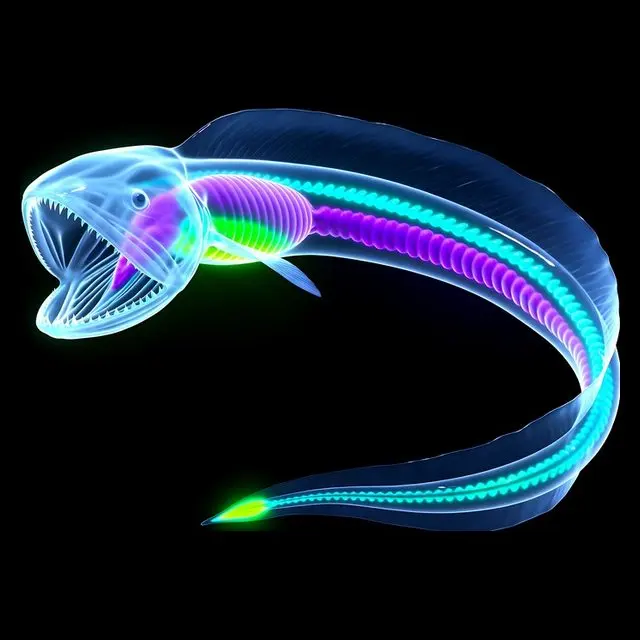 Pelican Eel, a plate from Glowing Oceans