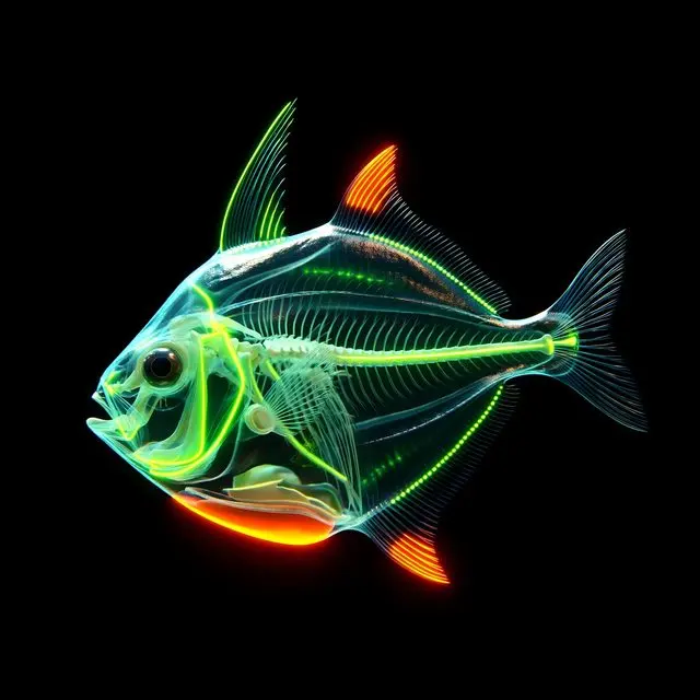 Diaphanous Hatchetfish, a plate from Glowing Oceans