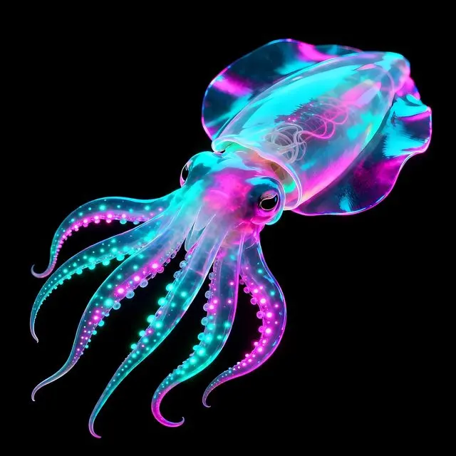 Vampire squid, a plate from Glowing Oceans by Firoiu Dan Nicolae