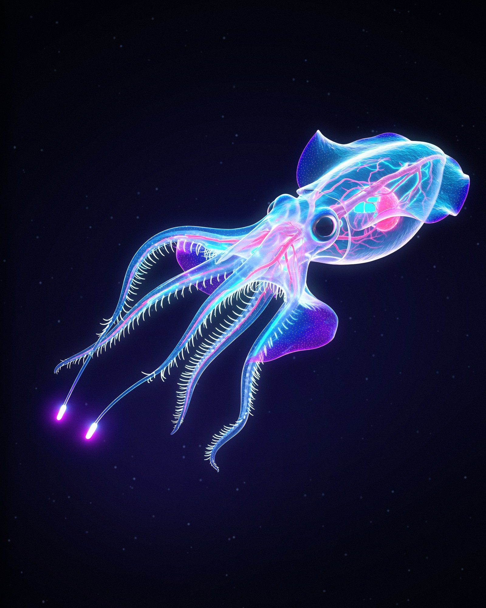 Vampire squid, a plate from Glowing Oceans